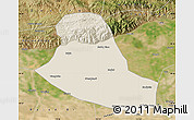 Shaded Relief Map of Tumd Zouqi, satellite outside