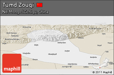 Classic Style Panoramic Map of Tumd Zouqi