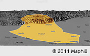 Physical Panoramic Map of Tumd Zouqi, darken, desaturated