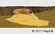 Physical Panoramic Map of Tumd Zouqi, darken