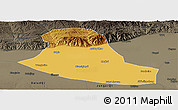 Physical Panoramic Map of Tumd Zouqi, darken, semi-desaturated