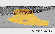 Physical Panoramic Map of Tumd Zouqi, desaturated