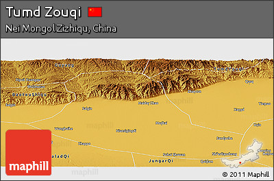 Physical Panoramic Map of Tumd Zouqi