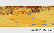 Political Panoramic Map of Tumd Zouqi, physical outside