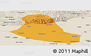 Political Panoramic Map of Tumd Zouqi, shaded relief outside