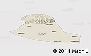 Shaded Relief Panoramic Map of Tumd Zouqi, cropped outside