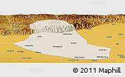 Shaded Relief Panoramic Map of Tumd Zouqi, physical outside