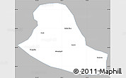 Gray Simple Map of Tumd Zouqi, single color outside