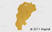 Physical 3D Map of Uxin Qi, cropped outside