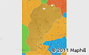 Physical 3D Map of Uxin Qi, political outside