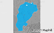 Political 3D Map of Uxin Qi, desaturated