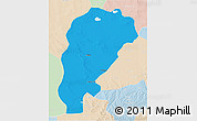 Political 3D Map of Uxin Qi, lighten