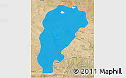 Political 3D Map of Uxin Qi, satellite outside