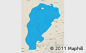 Political 3D Map of Uxin Qi, shaded relief outside