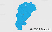 Political 3D Map of Uxin Qi, single color outside