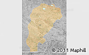Satellite 3D Map of Uxin Qi, desaturated