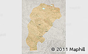 Satellite 3D Map of Uxin Qi, lighten, semi-desaturated