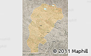 Satellite 3D Map of Uxin Qi, semi-desaturated