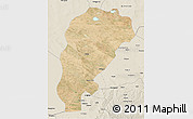 Satellite 3D Map of Uxin Qi, shaded relief outside