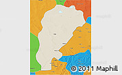 Shaded Relief 3D Map of Uxin Qi, political outside