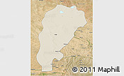 Shaded Relief 3D Map of Uxin Qi, satellite outside