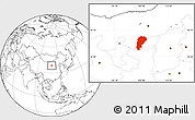 Blank Location Map of Uxin Qi