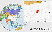 Political Location Map of Uxin Qi, highlighted country