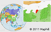 Political Location Map of Uxin Qi, highlighted parent region