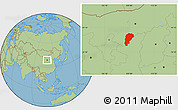 Savanna Style Location Map of Uxin Qi