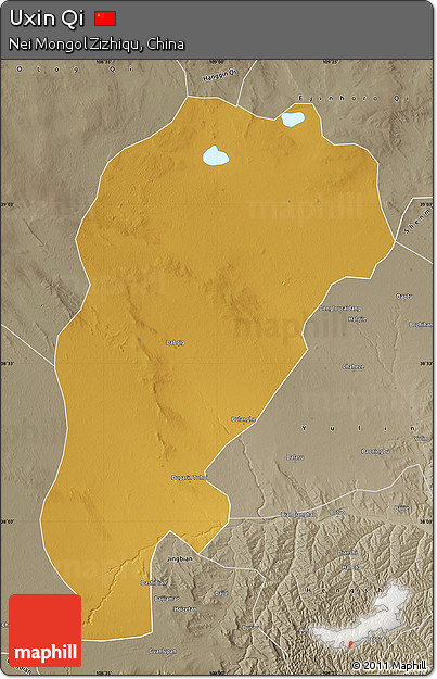 Physical Map of Uxin Qi, semi-desaturated