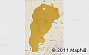 Physical Map of Uxin Qi, shaded relief outside