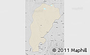 Shaded Relief Map of Uxin Qi, desaturated