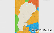 Shaded Relief Map of Uxin Qi, political outside