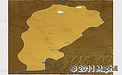 Physical Panoramic Map of Uxin Qi, darken