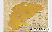 Physical Panoramic Map of Uxin Qi, satellite outside