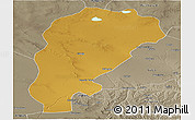 Physical Panoramic Map of Uxin Qi, semi-desaturated