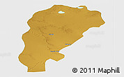 Physical Panoramic Map of Uxin Qi, single color outside