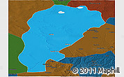 Political Panoramic Map of Uxin Qi, darken