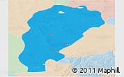 Political Panoramic Map of Uxin Qi, lighten