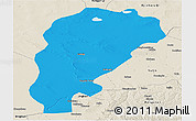 Political Panoramic Map of Uxin Qi, shaded relief outside