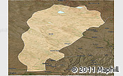 Satellite Panoramic Map of Uxin Qi, darken