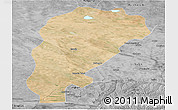Satellite Panoramic Map of Uxin Qi, desaturated
