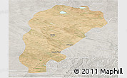 Satellite Panoramic Map of Uxin Qi, lighten, semi-desaturated