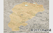 Satellite Panoramic Map of Uxin Qi, semi-desaturated