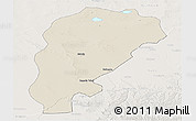 Shaded Relief Panoramic Map of Uxin Qi, lighten