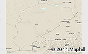 Shaded Relief Panoramic Map of Uxin Qi