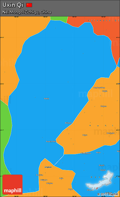Political Simple Map of Uxin Qi