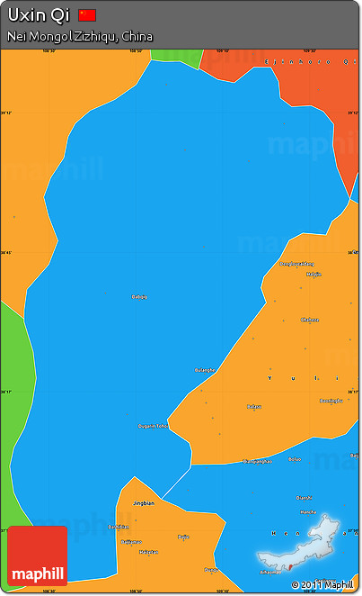Political Simple Map of Uxin Qi