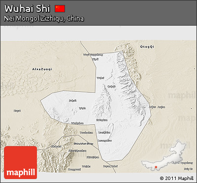Classic Style 3D Map of Wuhai Shi