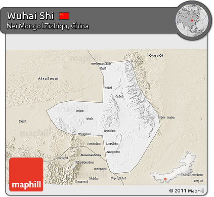 Classic Style 3D Map of Wuhai Shi